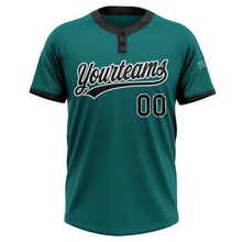 Load image into Gallery viewer, Custom Teal Black-White Two-Button Unisex Softball Jersey
