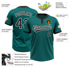 Load image into Gallery viewer, Custom Teal Black-White Two-Button Unisex Softball Jersey
