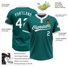 Load image into Gallery viewer, Custom Teal White Two-Button Unisex Softball Jersey
