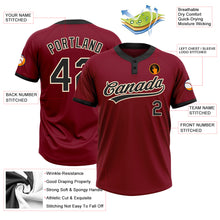 Charger l&#39;image dans la galerie, Custom Crimson Black-Cream Two-Button Unisex Softball Jersey
