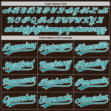 Load image into Gallery viewer, Custom Brown Teal-White Two-Button Unisex Softball Jersey
