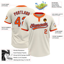 Laden Sie das Bild in den Galerie-Viewer, Custom Cream Orange-Royal Two-Button Unisex Softball Jersey
