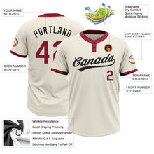Load image into Gallery viewer, Custom Cream Crimson-Black Two-Button Unisex Softball Jersey
