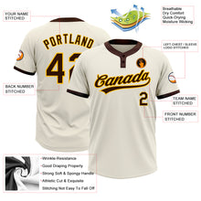 Charger l&#39;image dans la galerie, Custom Cream Brown-Gold Two-Button Unisex Softball Jersey
