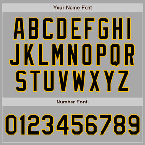 Custom Gray Black-Gold Two-Button Unisex Softball Jersey