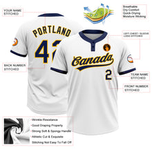 Загрузить изображение в средство просмотра галереи, Custom White Navy-Gold Two-Button Unisex Softball Jersey
