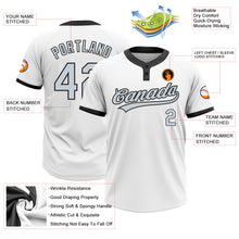 Загрузить изображение в средство просмотра галереи, Custom White Silver-Black Two-Button Unisex Softball Jersey
