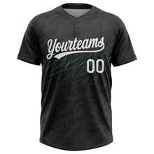 Laden Sie das Bild in den Galerie-Viewer, Custom Black White-Neon Green 3D Pattern Two-Button Unisex Softball Jersey
