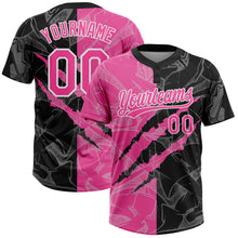 Laden Sie das Bild in den Galerie-Viewer, Custom Graffiti Pattern Pink-Black 3D Two-Button Unisex Softball Jersey
