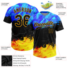 Load image into Gallery viewer, Custom Figure Black Gold-Royal 3D Pattern Two-Button Unisex Softball Jersey
