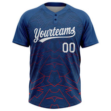 Load image into Gallery viewer, Custom US Navy Blue White-Red 3D Pattern Two-Button Unisex Softball Jersey
