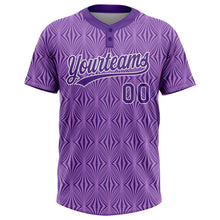 Laden Sie das Bild in den Galerie-Viewer, Custom Purple Purple-White 3D Pattern Two-Button Unisex Softball Jersey
