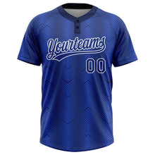 Load image into Gallery viewer, Custom Royal Royal-Navy 3D Pattern Two-Button Unisex Softball Jersey
