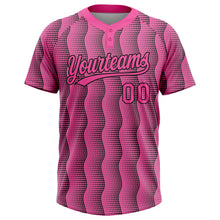 Load image into Gallery viewer, Custom Pink Pink-Black 3D Pattern Two-Button Unisex Softball Jersey
