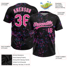 Laden Sie das Bild in den Galerie-Viewer, Custom Black Pink-White 3D Pattern Two-Button Unisex Softball Jersey
