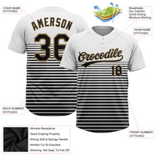 Load image into Gallery viewer, Custom White Black-Old Gold 3D Pattern Two-Button Unisex Softball Jersey
