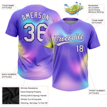 Laden Sie das Bild in den Galerie-Viewer, Custom Purple White-Pink 3D Pattern Two-Button Unisex Softball Jersey

