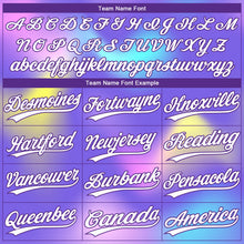 Laden Sie das Bild in den Galerie-Viewer, Custom Purple White-Pink 3D Pattern Two-Button Unisex Softball Jersey

