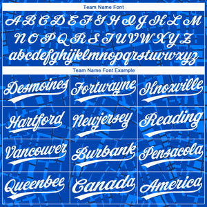 Custom Royal White 3D Pattern Two-Button Unisex Softball Jersey