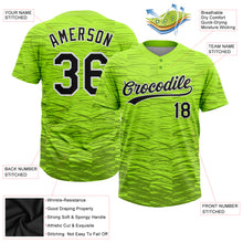 Laden Sie das Bild in den Galerie-Viewer, Custom Neon Green Black-White 3D Pattern Two-Button Unisex Softball Jersey
