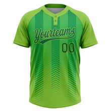 Load image into Gallery viewer, Custom Neon Green Kelly Green 3D Pattern Two-Button Unisex Softball Jersey
