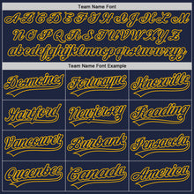 Load image into Gallery viewer, Custom Navy Navy-Gold Two-Button Unisex Softball Jersey
