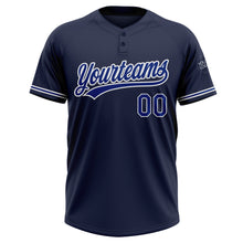 Загрузить изображение в средство просмотра галереи, Custom Navy Royal-White Two-Button Unisex Softball Jersey
