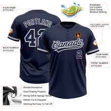Load image into Gallery viewer, Custom Navy Navy-Gray Two-Button Unisex Softball Jersey
