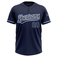 Charger l&#39;image dans la galerie, Custom Navy Navy-Light Blue Two-Button Unisex Softball Jersey
