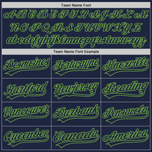 Laden Sie das Bild in den Galerie-Viewer, Custom Navy Navy-Neon Green Two-Button Unisex Softball Jersey
