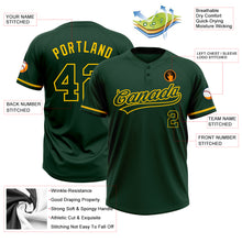 Load image into Gallery viewer, Custom Green Green-Yellow Two-Button Unisex Softball Jersey
