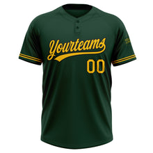 Load image into Gallery viewer, Custom Green Yellow-Black Two-Button Unisex Softball Jersey
