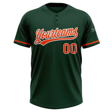 Laden Sie das Bild in den Galerie-Viewer, Custom Green Orange-White Two-Button Unisex Softball Jersey

