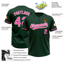Laden Sie das Bild in den Galerie-Viewer, Custom Green Pink-White Two-Button Unisex Softball Jersey
