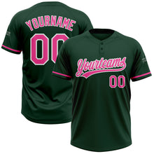 Laden Sie das Bild in den Galerie-Viewer, Custom Green Pink-White Two-Button Unisex Softball Jersey
