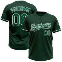 Load image into Gallery viewer, Custom Green Kelly Green-White Two-Button Unisex Softball Jersey
