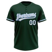 Load image into Gallery viewer, Custom Green White-Light Blue Two-Button Unisex Softball Jersey

