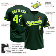 Laden Sie das Bild in den Galerie-Viewer, Custom Green Neon Green-White Two-Button Unisex Softball Jersey
