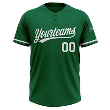 Load image into Gallery viewer, Custom Kelly Green White Two-Button Unisex Softball Jersey
