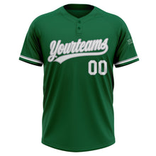 Load image into Gallery viewer, Custom Kelly Green White-Gray Two-Button Unisex Softball Jersey
