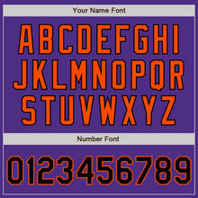 Laden Sie das Bild in den Galerie-Viewer, Custom Purple Black-Orange Two-Button Unisex Softball Jersey

