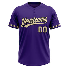 Load image into Gallery viewer, Custom Purple City Cream-Black Two-Button Unisex Softball Jersey
