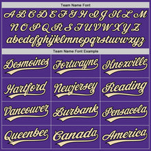 Laden Sie das Bild in den Galerie-Viewer, Custom Purple City Cream-Black Two-Button Unisex Softball Jersey
