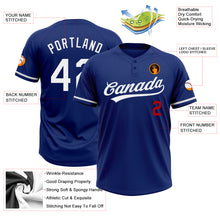 Загрузить изображение в средство просмотра галереи, Custom Royal White-Red Two-Button Unisex Softball Jersey
