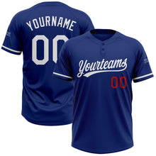 Загрузить изображение в средство просмотра галереи, Custom Royal White-Red Two-Button Unisex Softball Jersey
