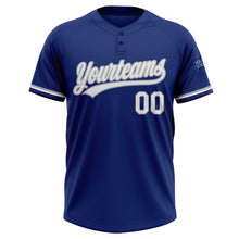 Charger l&#39;image dans la galerie, Custom Royal White-Gray Two-Button Unisex Softball Jersey
