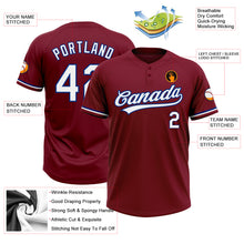 Load image into Gallery viewer, Custom Crimson White-Royal Two-Button Unisex Softball Jersey
