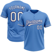 Load image into Gallery viewer, Custom Powder Blue White-Royal Two-Button Unisex Softball Jersey
