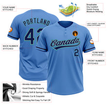Load image into Gallery viewer, Custom Powder Blue Navy Gray-Teal Two-Button Unisex Softball Jersey
