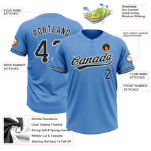 Загрузить изображение в средство просмотра галереи, Custom Powder Blue Black-White Two-Button Unisex Softball Jersey
